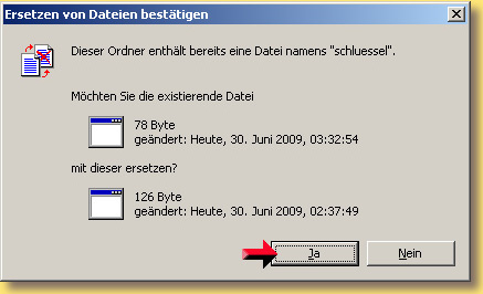 Die Datei schluessel.exe " einfach in den Ordner [\einstellungen\] kopieren!