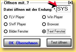 ffnen mit: Sie haben sechs verschiedene Mglichkeiten das entsprechende Dateiformat Ihrer Auswahl zu ffnen.